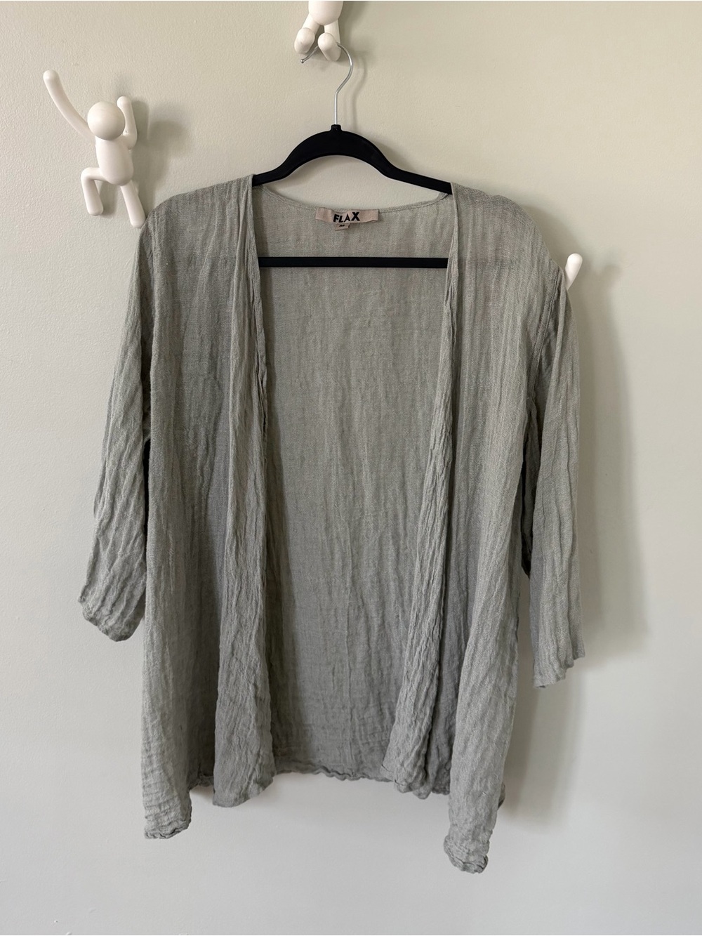 Flax 100% linen Open-Front Cardigan - Medium